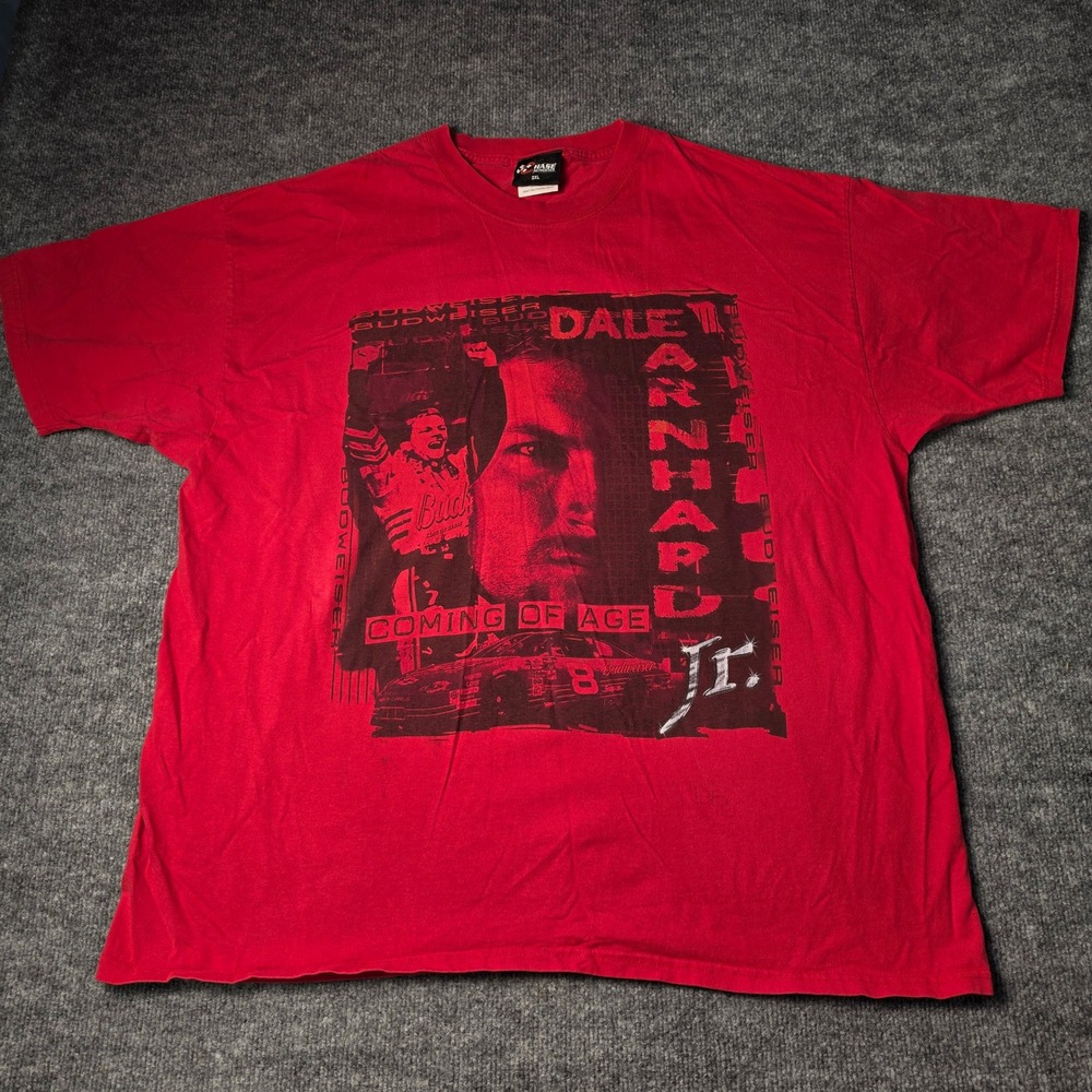 Chase Authentics Dale Earnhardt Jr Budweiser Racing T-Shirt Red Mens 2XL NASCAR
